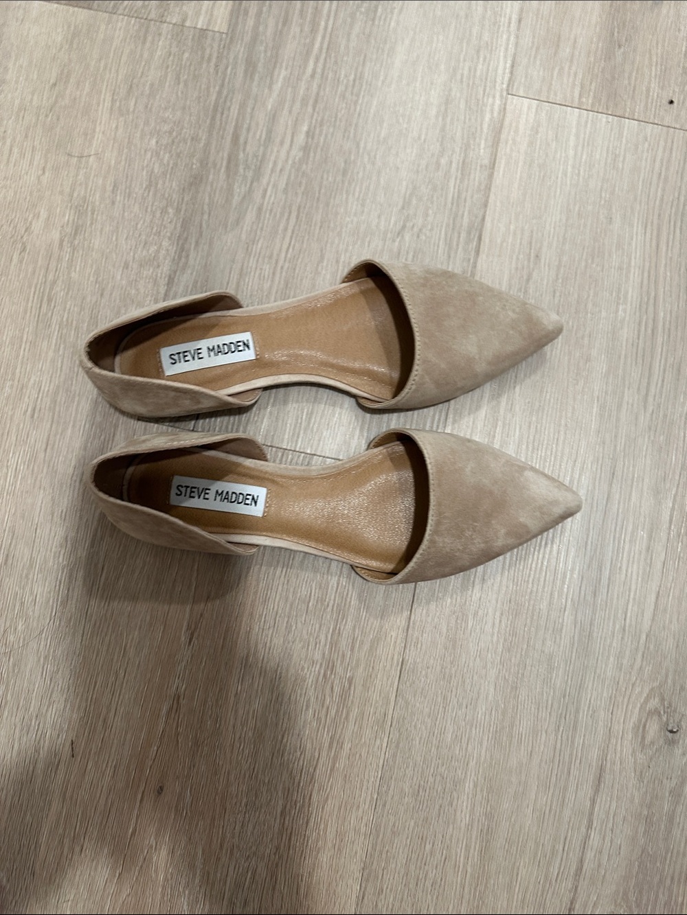 Steve Madden Taupe Suede Pointed D'Orsay Flats